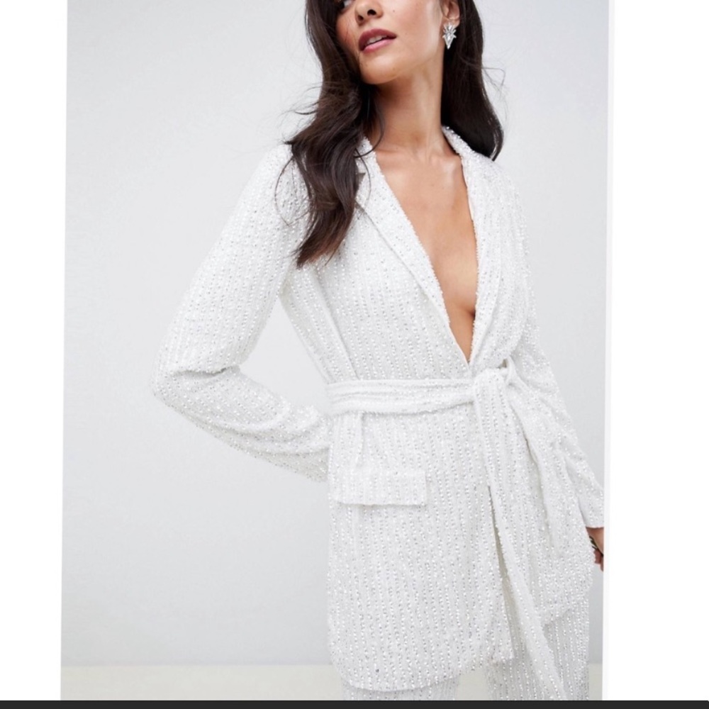 ASOS EDITION Embellished Blazer White NWT!